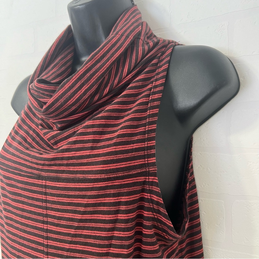 Horny Toad Striped Sleeveless Cowl Neck Organic Cotton Blend Midi Dress Size M - Picture 7 of 12